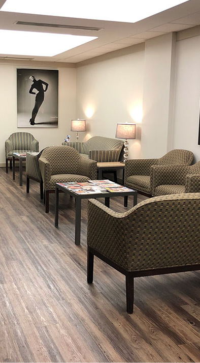 Strock Plastic Surgery Office - Waiting Room with lit lamp